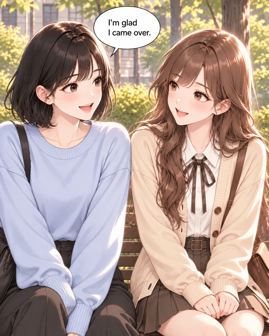 Their nervousness fades as Jiwoo and Minseo share an easy smile.