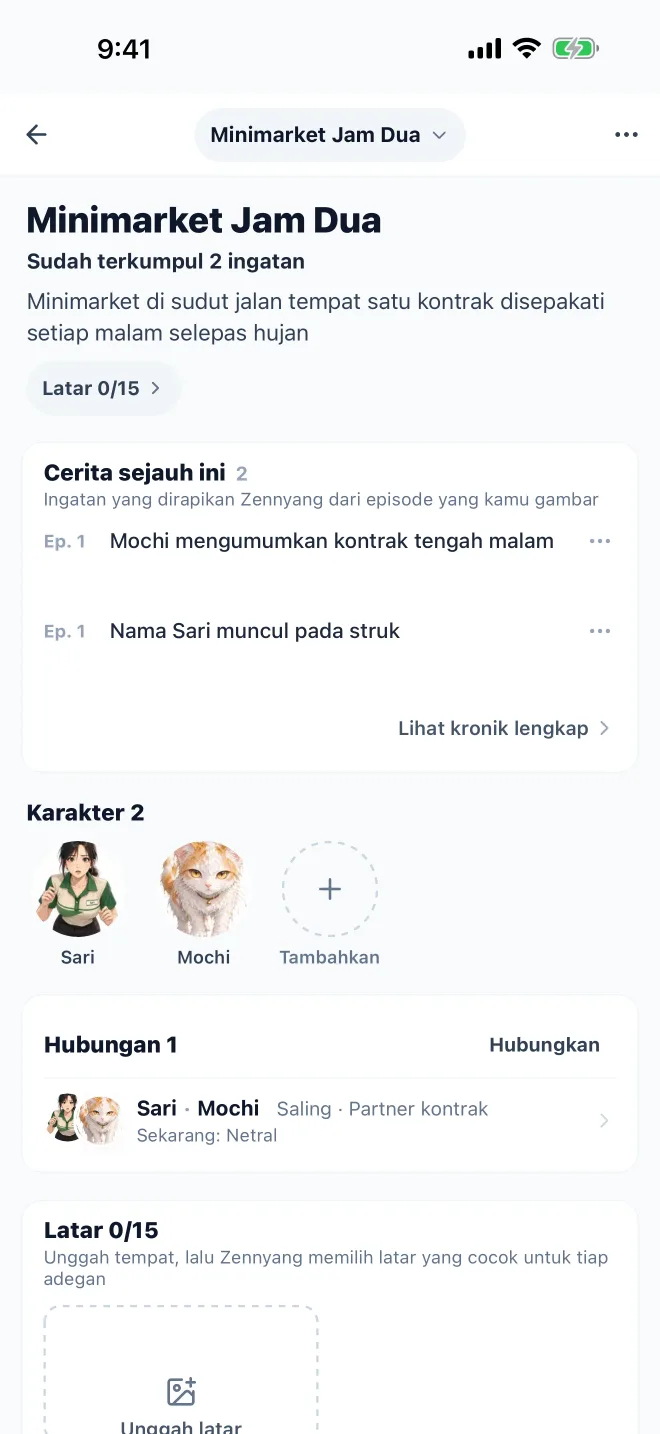 Dunia · Tampilan asli aplikasi GenToon